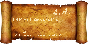 Lóczi Annabella névjegykártya